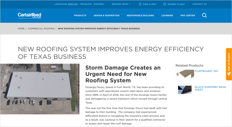 New roofing system TX